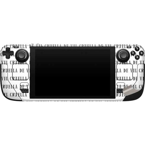 Disney Villains Cruella de Vil Black and White Steam Deck Handheld Gaming Computer Skin
